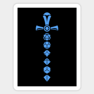 Blue Polyhedral Dice Sword of the Cleric Sticker